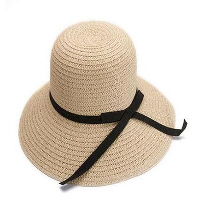 Paris-Chapeau chapeau de paille 4 Chapeau de Soleil Paille À Larges Bords Pliable Fashion