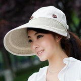 Paris-chapeau chapeau de paille Beige Chapeau visière large en paille
