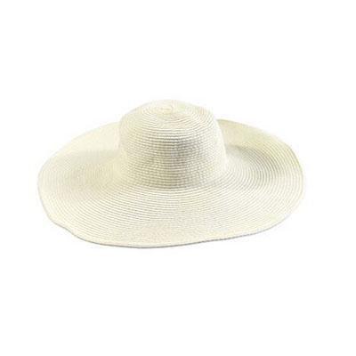 Paris-Chapeau chapeau de paille Blanc Chapeau de Soleil Paille À Larges Bords Pliable Fashion