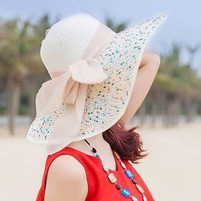 Paris-Chapeau chapeau de paille Blanc Chapeau Pliable D'été UV Protéger
