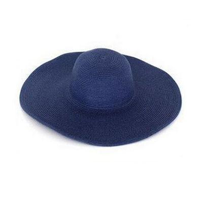 Paris-Chapeau chapeau de paille Bleu Chapeau de Soleil Paille À Larges Bords Pliable Fashion