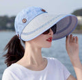 Paris-chapeau chapeau de paille Bleu Chapeau visière large en paille
