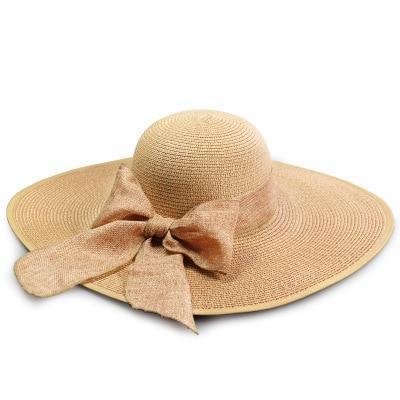 Paris-Chapeau chapeau de paille Caramel Chapeau Pliable D'été UV Protéger