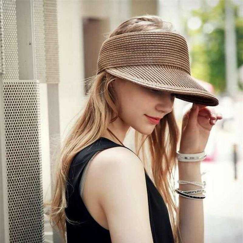 Paris-Chapeau chapeau de paille Casquette D'été pour Femmes Anti-uv Visière