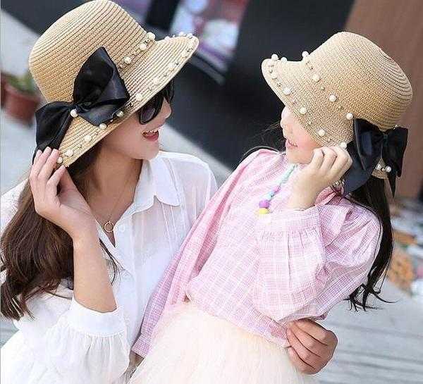 Paris-Chapeau chapeau de paille Chapeau de soleil avec protection solaire Femme et enfant