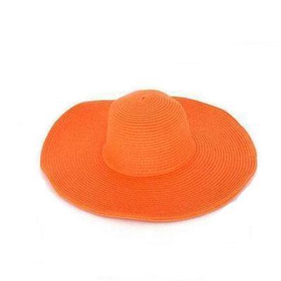 Paris-Chapeau chapeau de paille Orange Chapeau de Soleil Paille À Larges Bords Pliable Fashion
