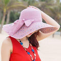 Paris-Chapeau chapeau de paille Rose Chapeau Pliable D'été UV Protéger