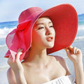 Paris-Chapeau chapeau de paille Rouge Chapeau Pliable D'été UV Protéger