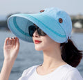Paris-chapeau chapeau de paille Turquoise Chapeau visière large en paille