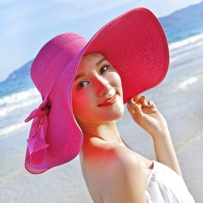 Paris-Chapeau chapeau de paille Violet Chapeau Pliable D'été UV Protéger