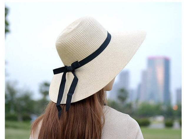 Paris-Chapeau chapeau en paille Chapeau de paille d'été à large bord  UV protection
