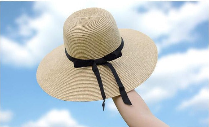Paris-Chapeau chapeau en paille Chapeau de paille d'été à large bord  UV protection