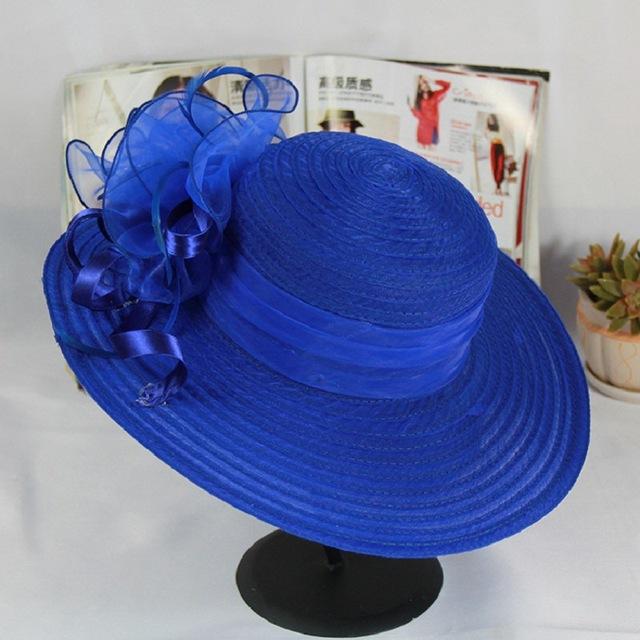 Paris-Chapeau chapeaux mariage Bleu Chapeau Floral Derby