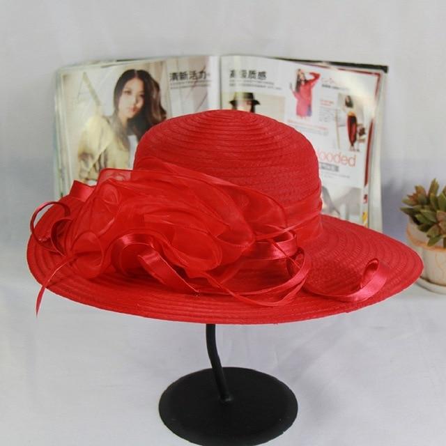 Paris-Chapeau chapeaux mariage Rouge Chapeau Floral Derby