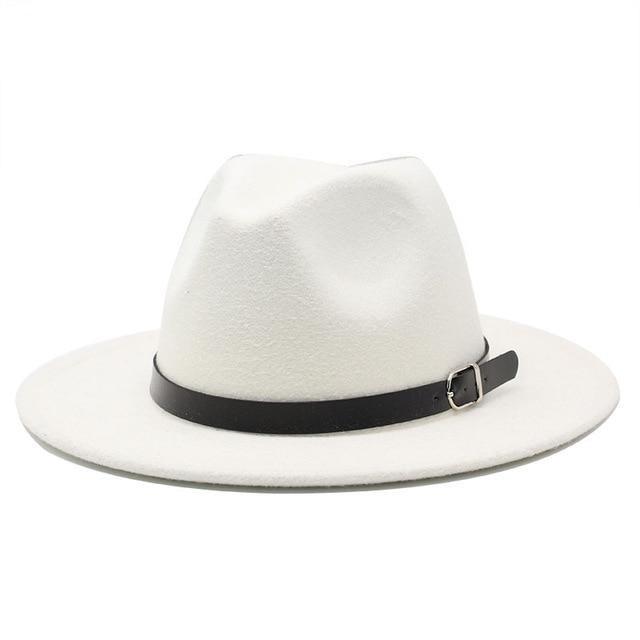 Paris-chapeau fédora Blanc / 58-61CM Chapeau feutre Design féminin pour un look branché