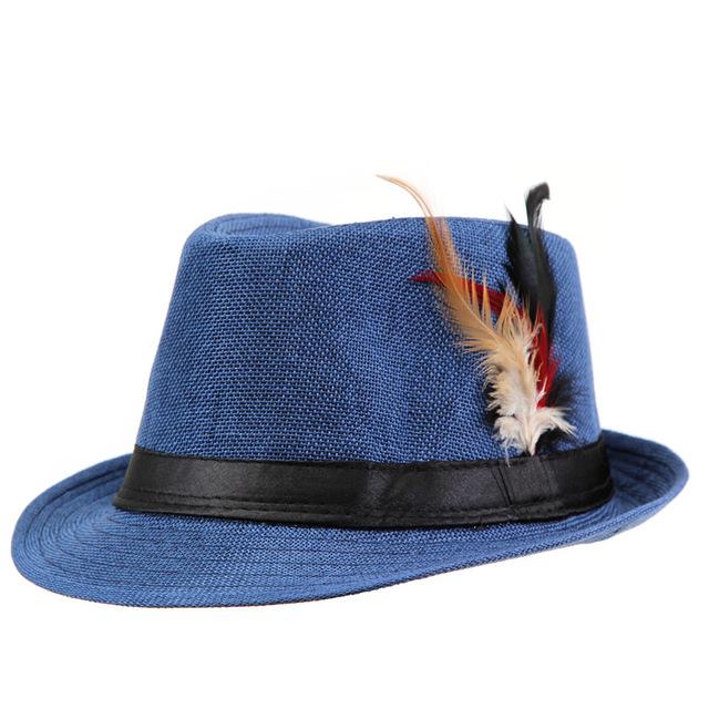 Paris-chapeau fédora Bleu Fedora gangster