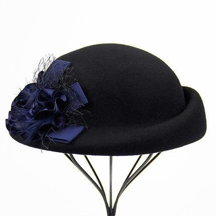 Paris-Chapeau fédora Noir chapeau en feutre de laine
