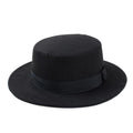 Paris-chapeau fédora Noir Chapeau plat a bord large
