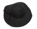 Paris-chapeau fédora Noir Fedora vintage en Laine à Large Bord