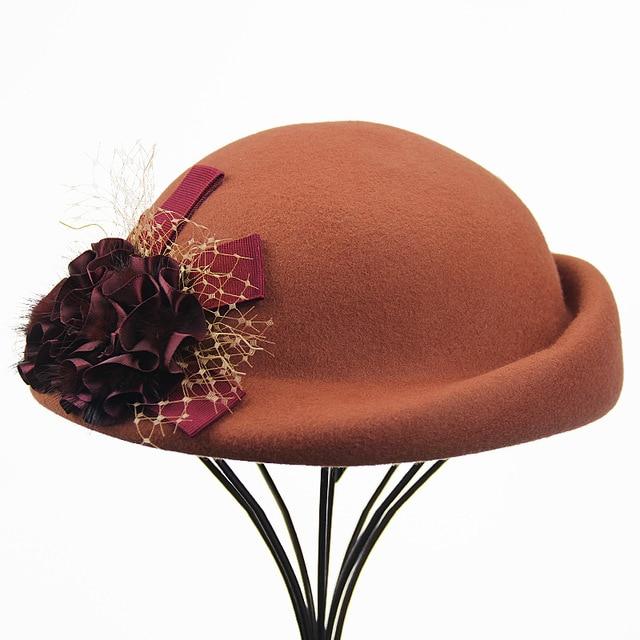 Paris-Chapeau fédora orange chapeau en feutre de laine