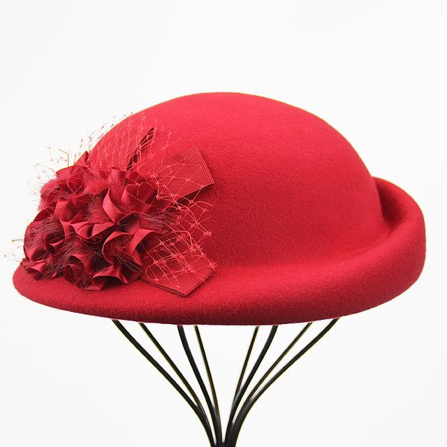 Paris-Chapeau fédora Rouge chapeau en feutre de laine