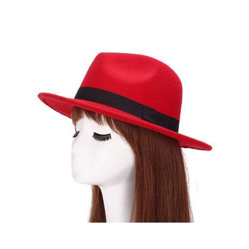 Paris-chapeau fédora Rouge Chapeau Fedora pure laine et imperméable