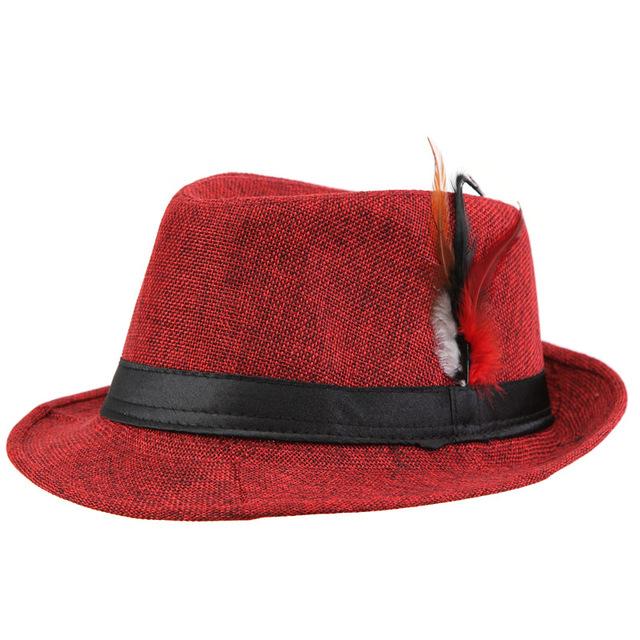 Paris-chapeau fédora Rouge Fedora gangster