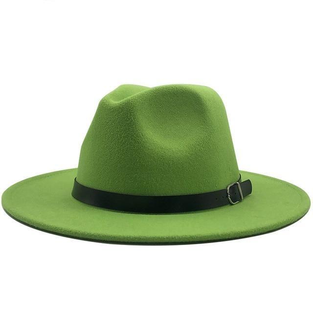 Paris-chapeau fédora Vert / 58-61CM Chapeau feutre Design féminin pour un look branché