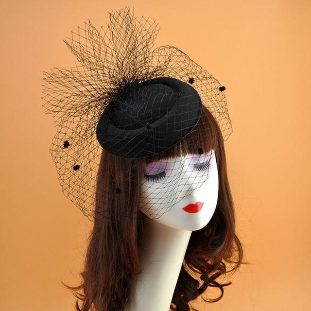 Paris-Chapeau mariage Noir Chapeau de Feutre Topper