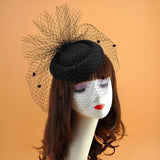 Paris-Chapeau mariage Noir Chapeau de Feutre Topper