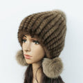 Paris-Chapeau. PSM GROUP.LLC  chapeau d'hiver 4 Chapeau Hiver fourrure de vison en tricot