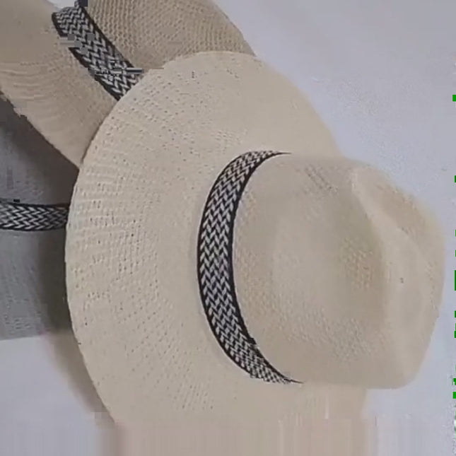 Chapeau paille unisexe bord large plage