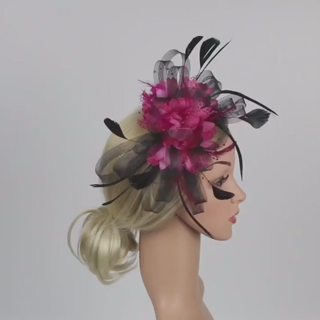 Fascinator à Plume et Fleur