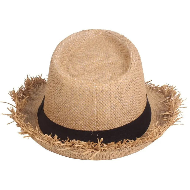 Trilby en paille avec ruban - Marine - M (56 - 58cm) | La boutique du chapeau