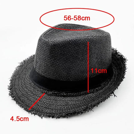 Trilby en paille avec ruban - Marine - M (56 - 58cm) | La boutique du chapeau