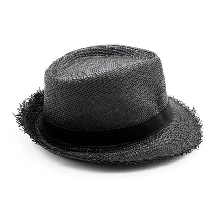 Trilby en paille avec ruban - Marine - M (56 - 58cm) | La boutique du chapeau