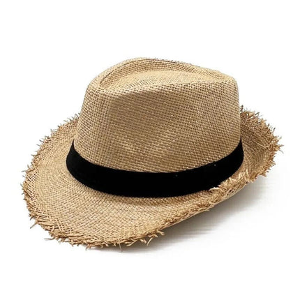 Trilby en paille avec ruban - Khaki - M (56 - 58cm) | La boutique du chapeau