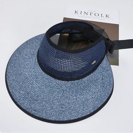 Visière de plage pliable à large bord - Bleu - Ajustable (du 54 au 59) | La boutique du chapeau