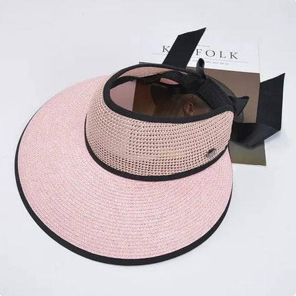 Visière de plage pliable à large bord - Rose - Ajustable (du 54 au 59) | La boutique du chapeau