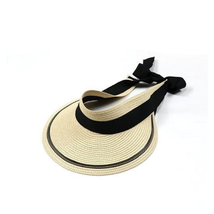 Visière en paille - Beige - Ajustable (du 54 au 59) | La boutique du chapeau