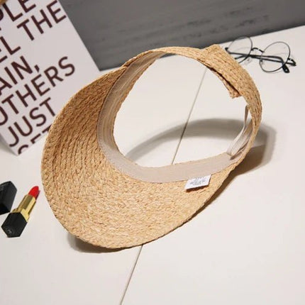 Visière en raphia - Beige - Ajustable (du 54 au 59) | La boutique du chapeau